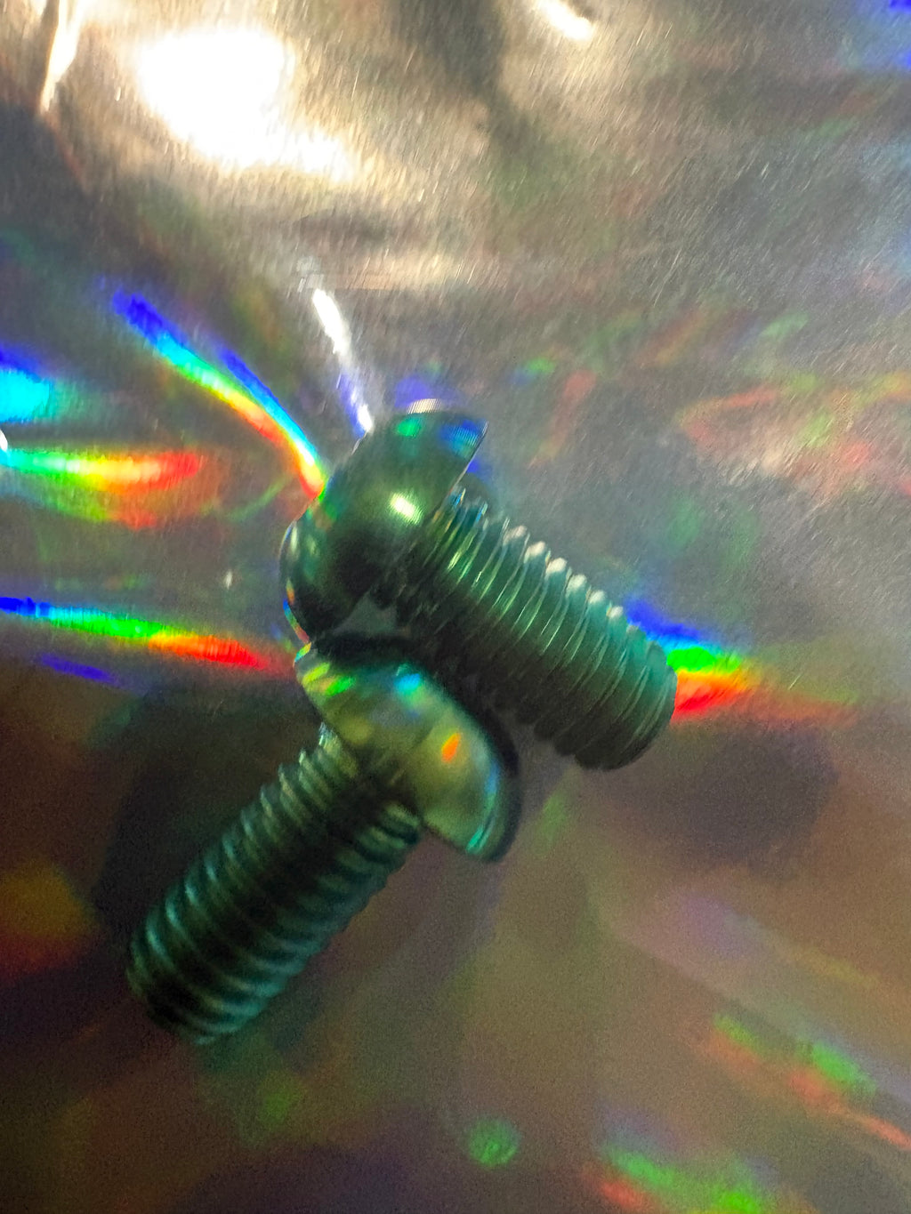 Key lock mount titanium bolts GREEN works for all bikes